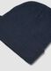 Blaue Jersey-Strickm&uuml;tze mit Umschlag_1