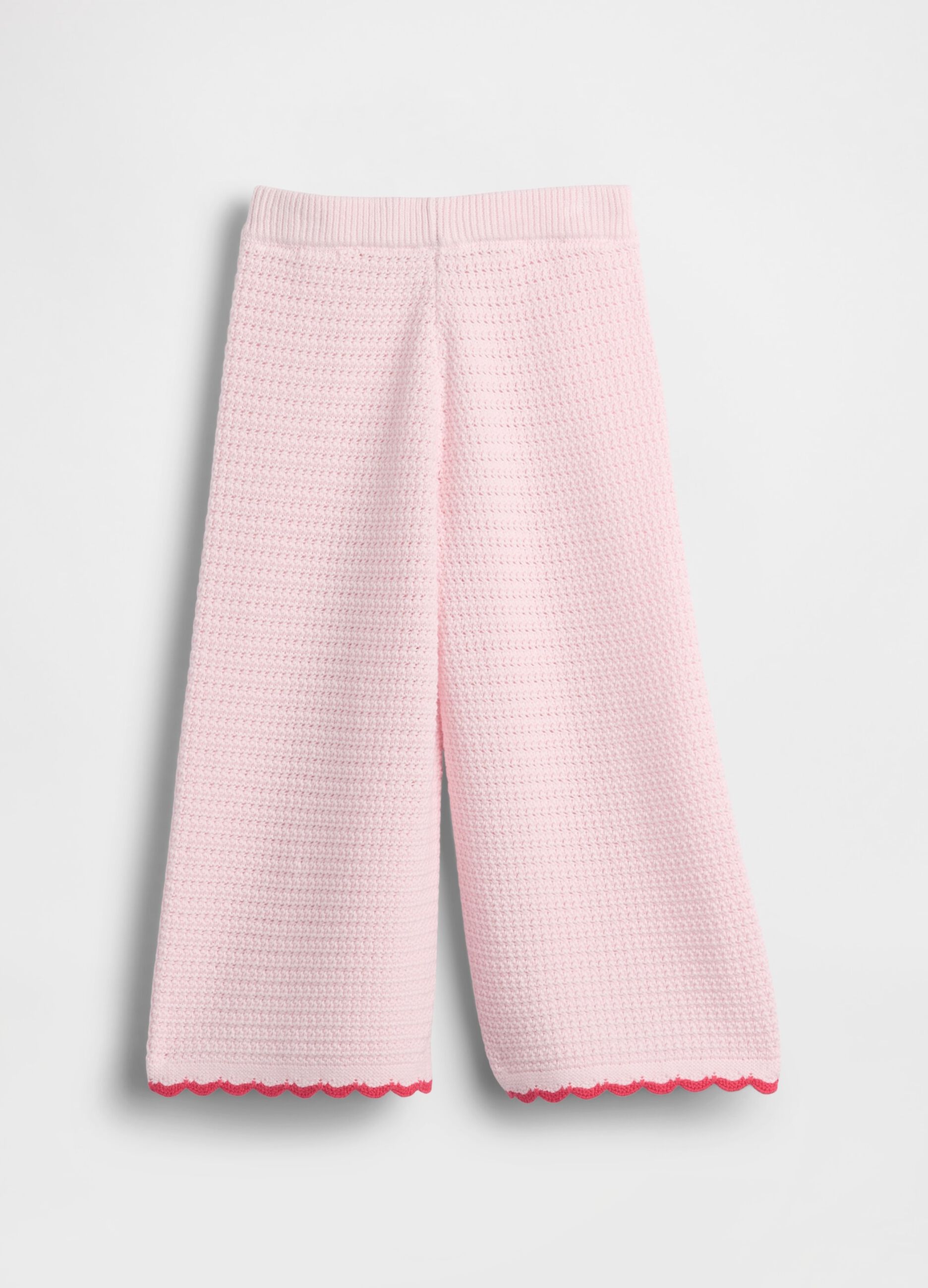 Pure cotton wide-leg trousers with eyelet detailing