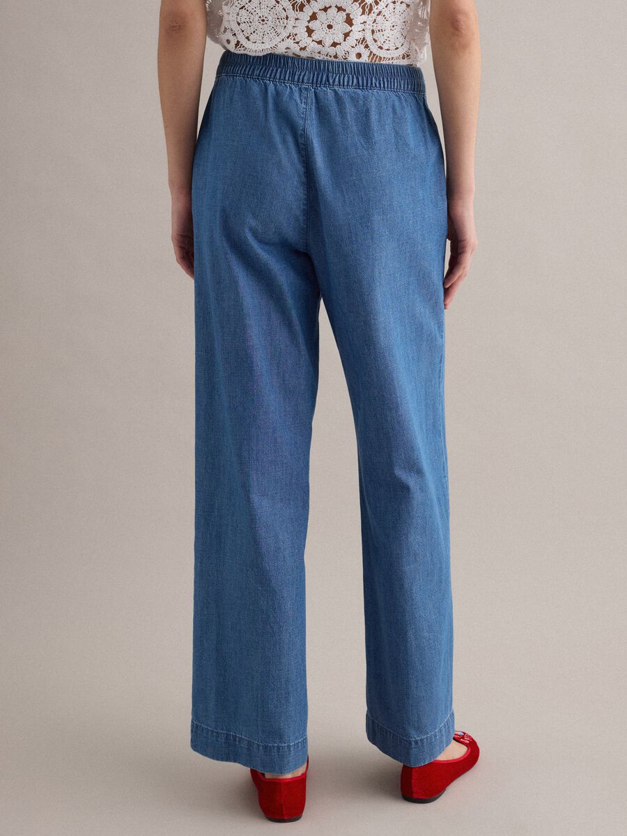 Wide-leg blue cotton trousers_2