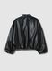 Girls' black bomber jacket with oversized fit_4