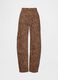 Brown Leopard Print Cotton Trousers_4