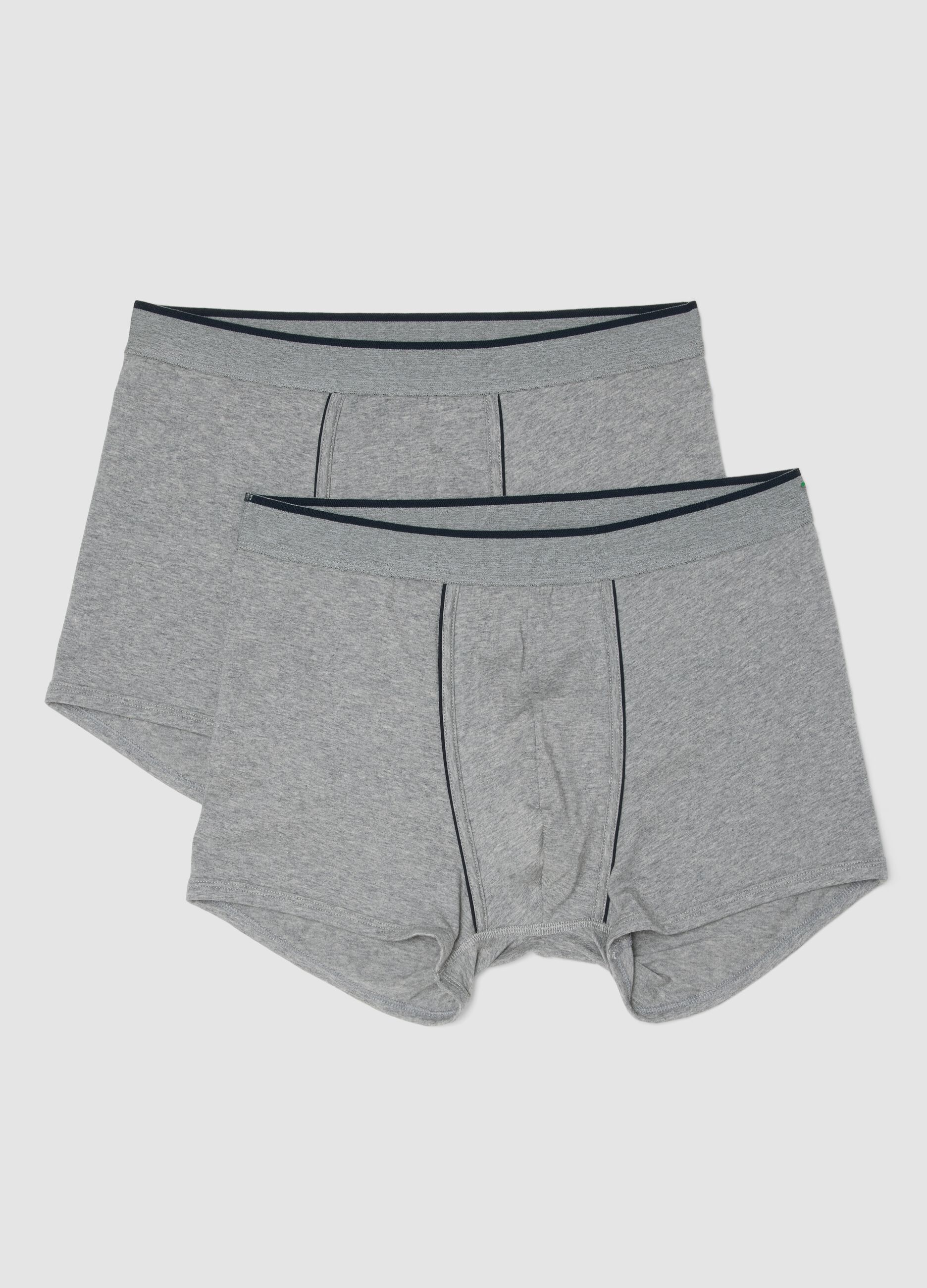 2-pack of grey Supima stretch cotton boxer briefs