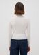 Camisola branca justa de mistura de viscose canelada com gola alta_3