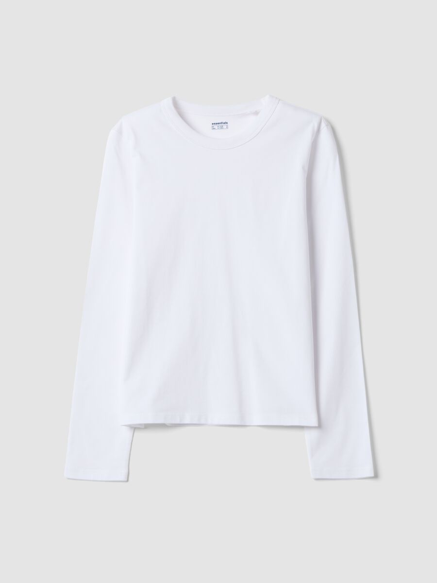 Wei&szlig;es Longsleeve-T-Shirt aus Jersey aus reiner Baumwolle, Regular Fit_0