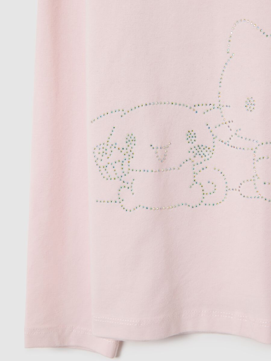 Girl's regular fit pink cotton blend T-shirt featuring Hello Kitty_3