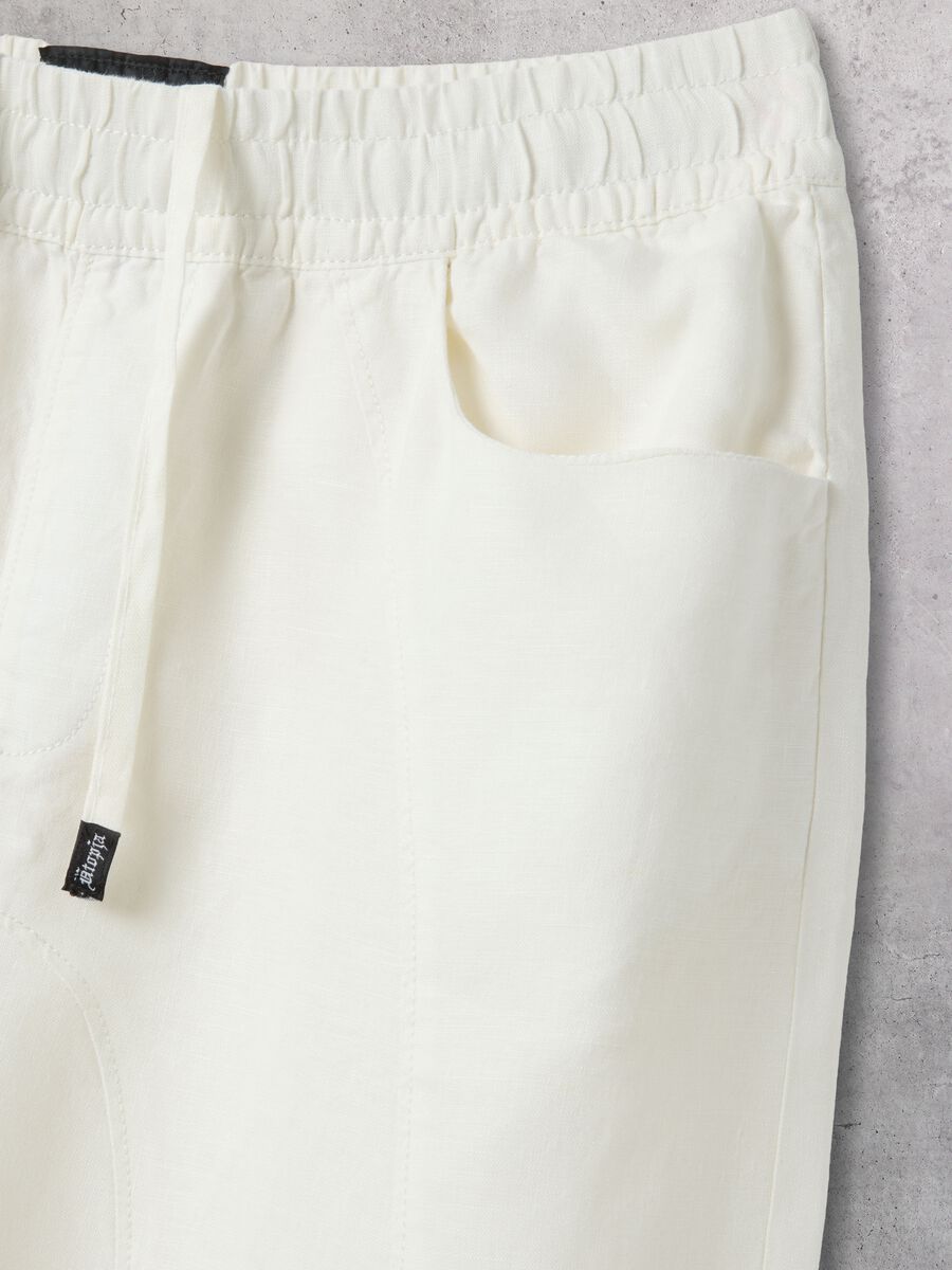 100% Linen Wide-Leg Trousers White_6