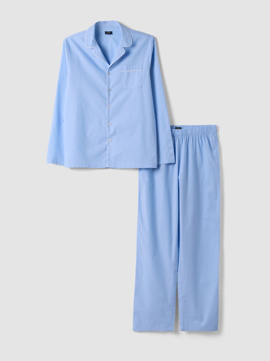 Light blue organic cotton pyjamas with collar_4