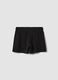 Schwarze Shorts aus reiner Bio-Baumwolle f&uuml;r M&auml;dchen mit elastischem Bund_4