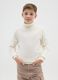 Boys' Regular Fit White Turtleneck Sweater in Pure Cotton_0