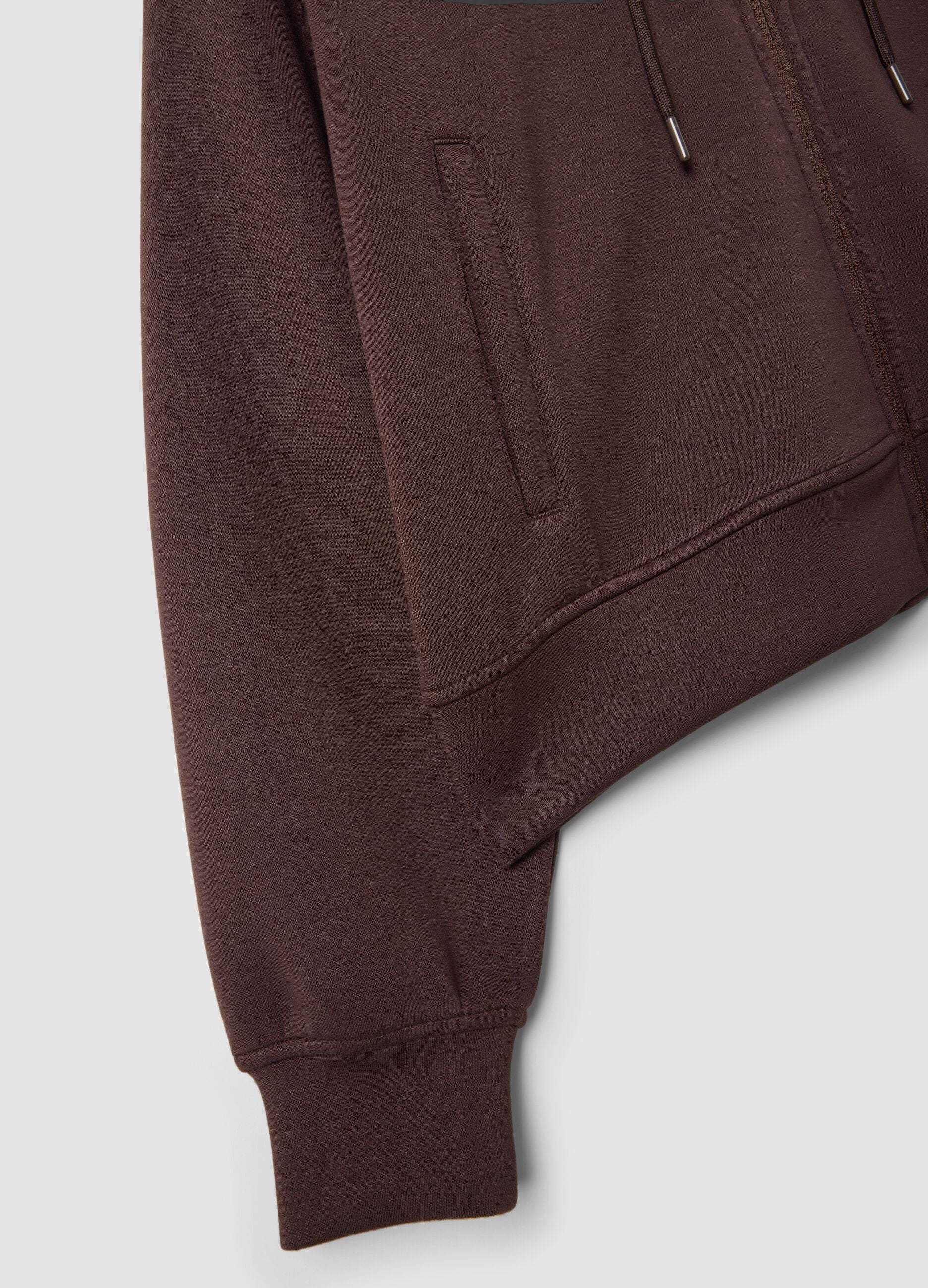 Brown stretch modal hoodie in a regular fit