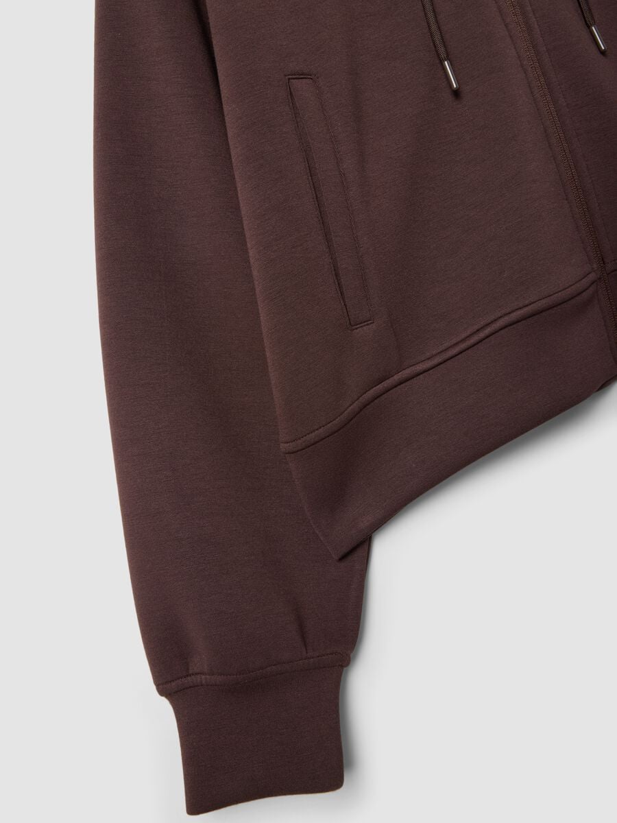 Brown stretch modal hoodie in a regular fit_1