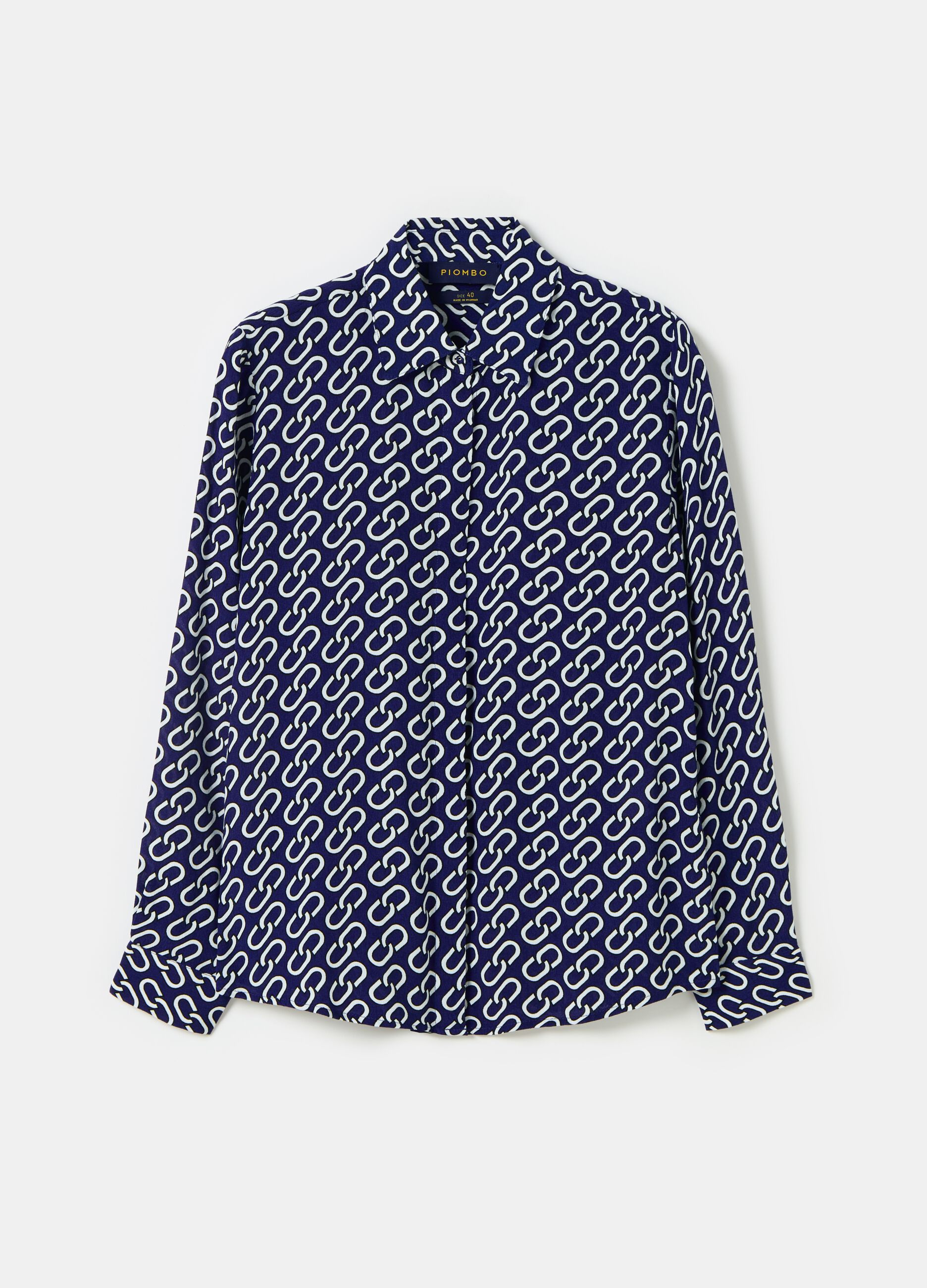 Crêpe shirt with all-over print