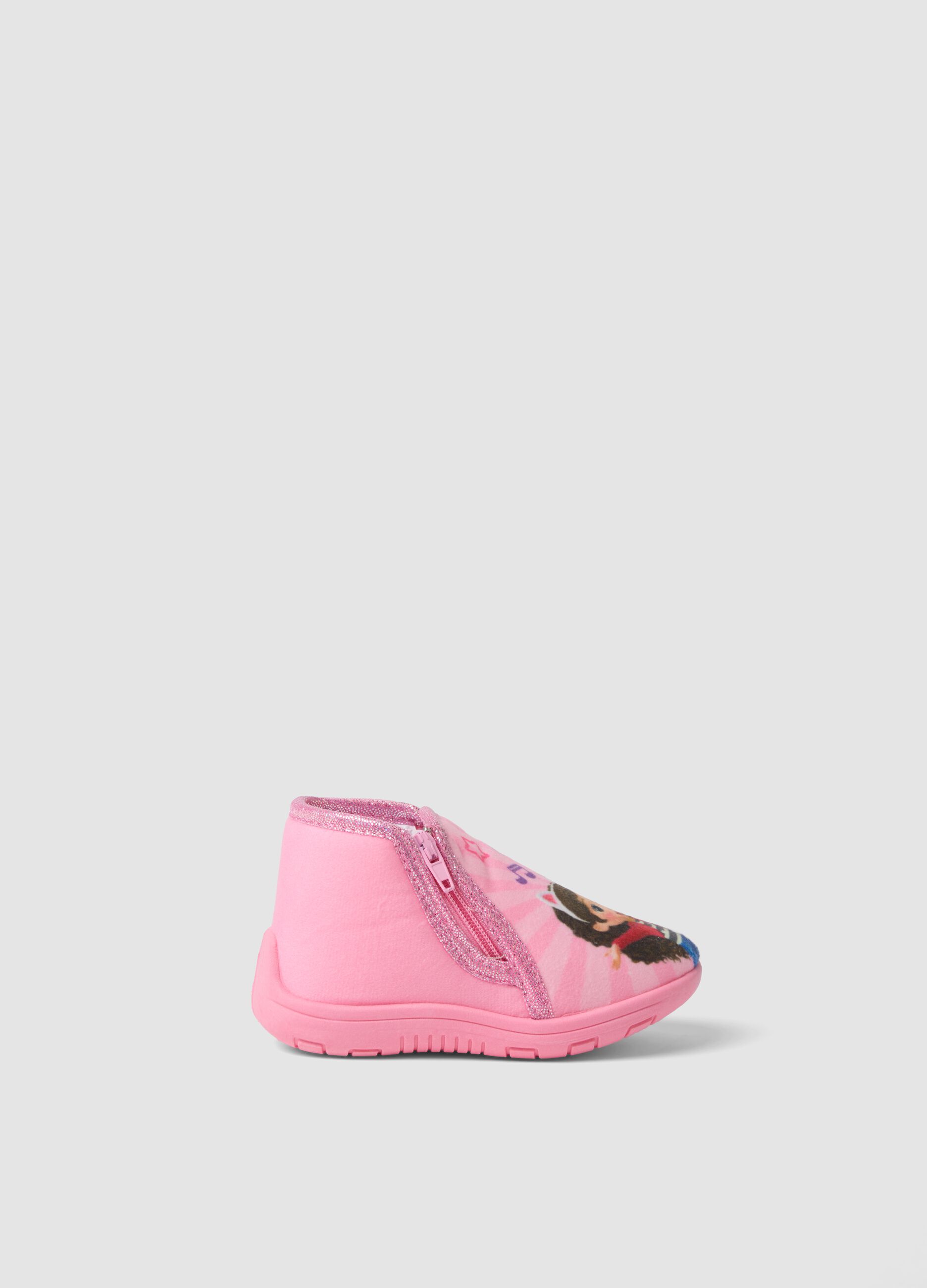 Pink Gabby&rsquo;s Dollhouse printed baby girls&rsquo; slippers