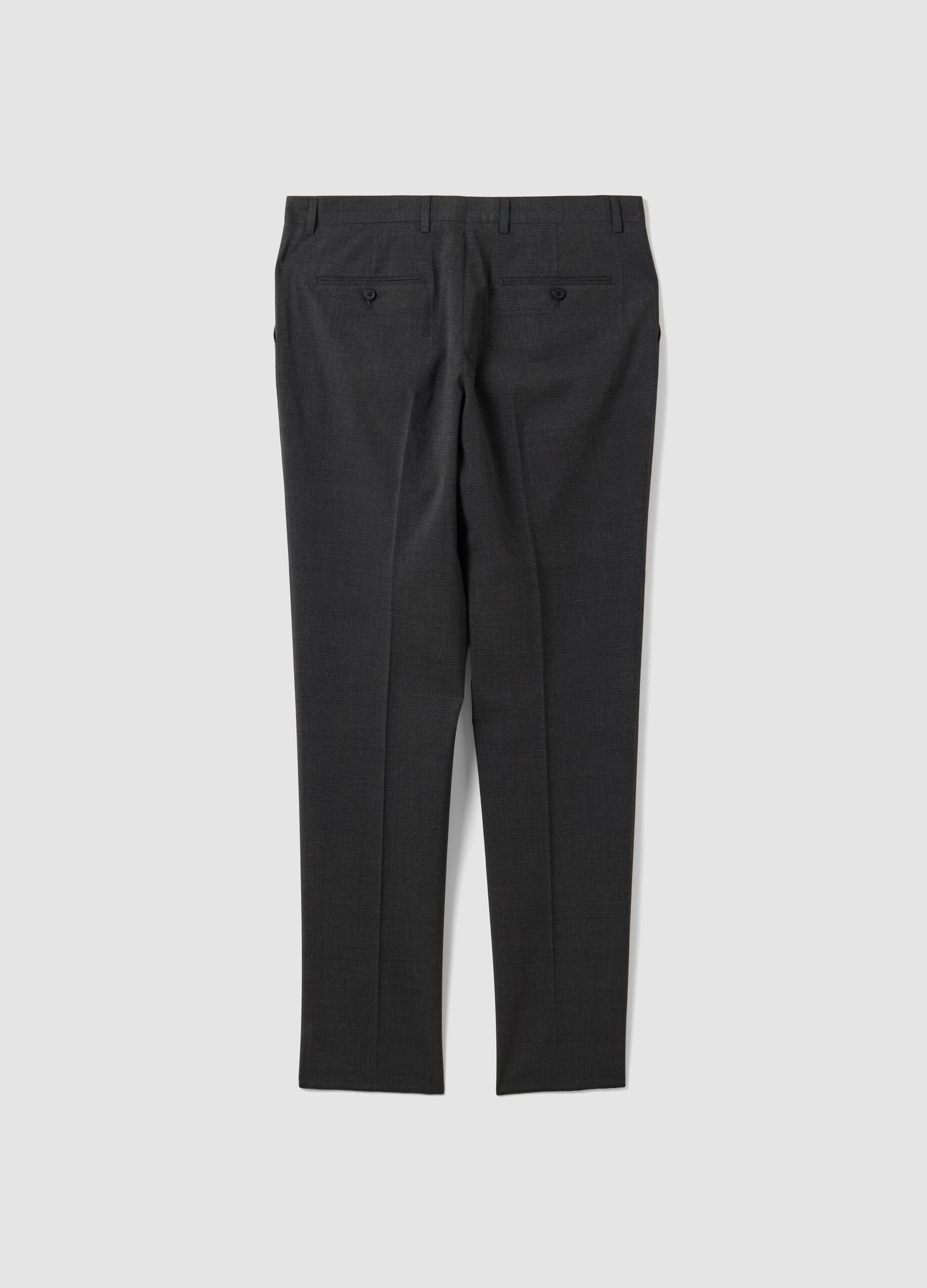 Graue Slim-Fit-Anzughose aus Stretch-Viskose