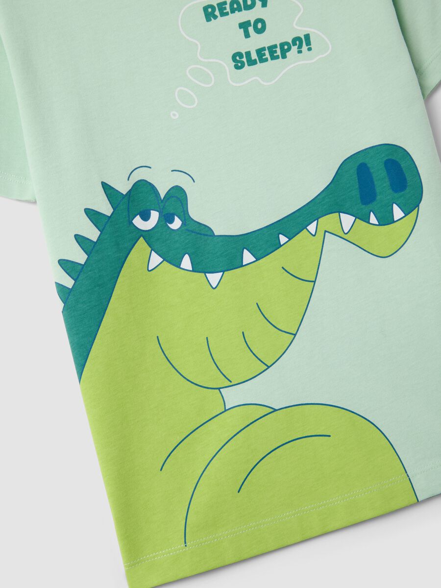 Children's green pure cotton pyjamas regular fit with print_2