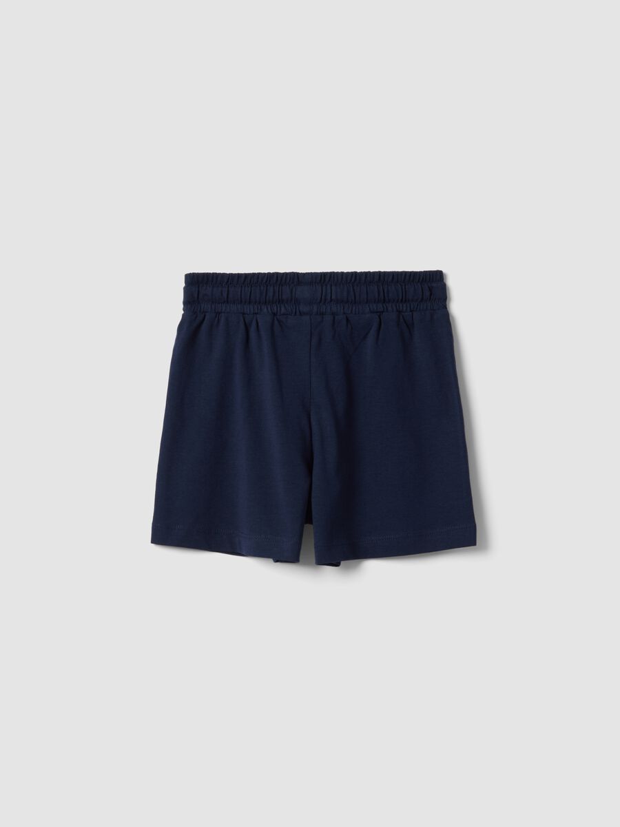 Girls&rsquo; blue pure cotton regular-fit shorts_1