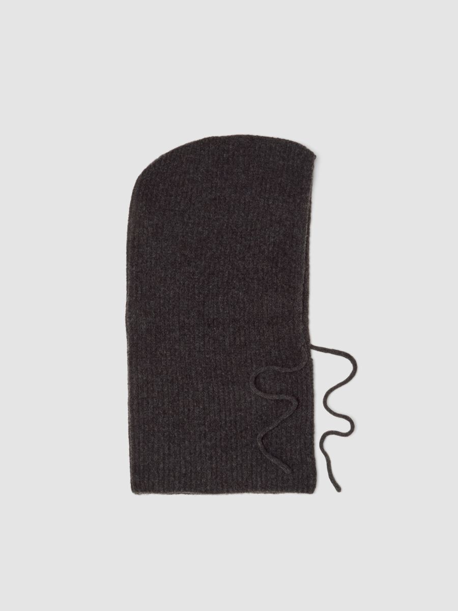 Grey stretch wool jersey-knit balaclava_0