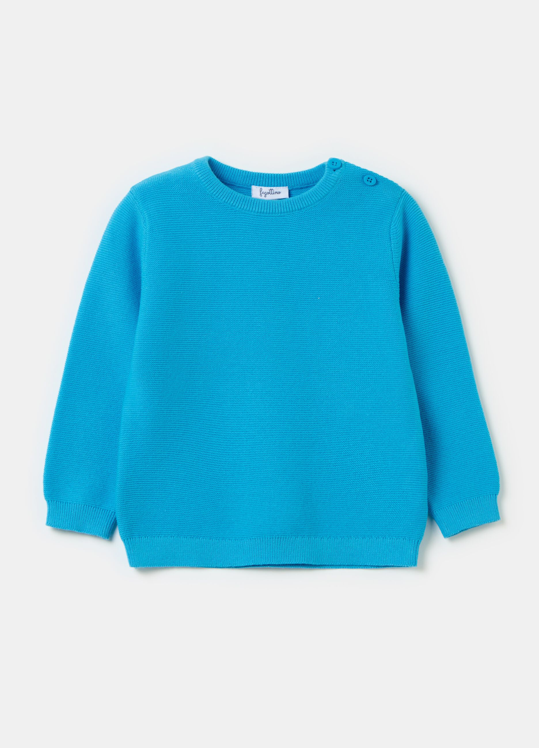 Solid colour cotton pullover