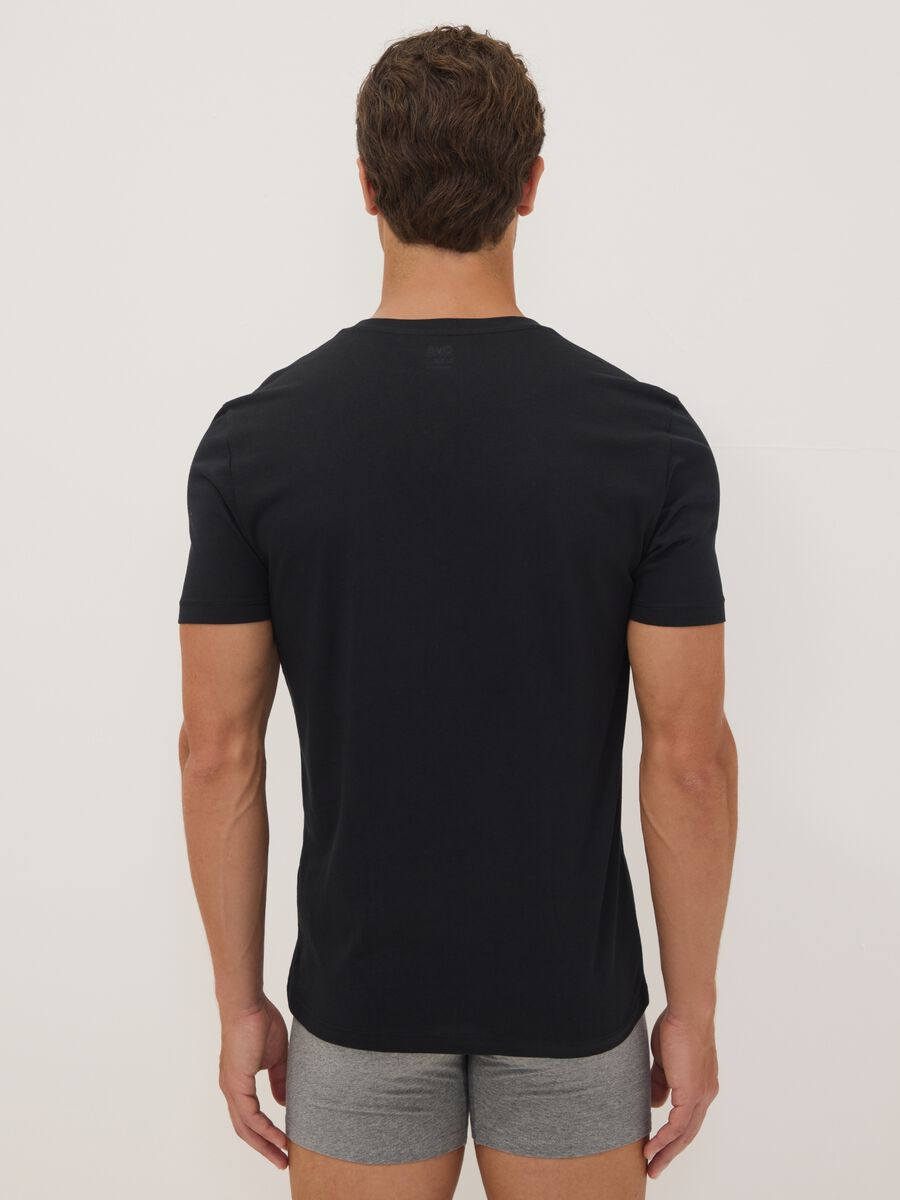 3er-Pack blaue T-Shirts aus Bio-Baumwolle mit V-Ausschnitt_3