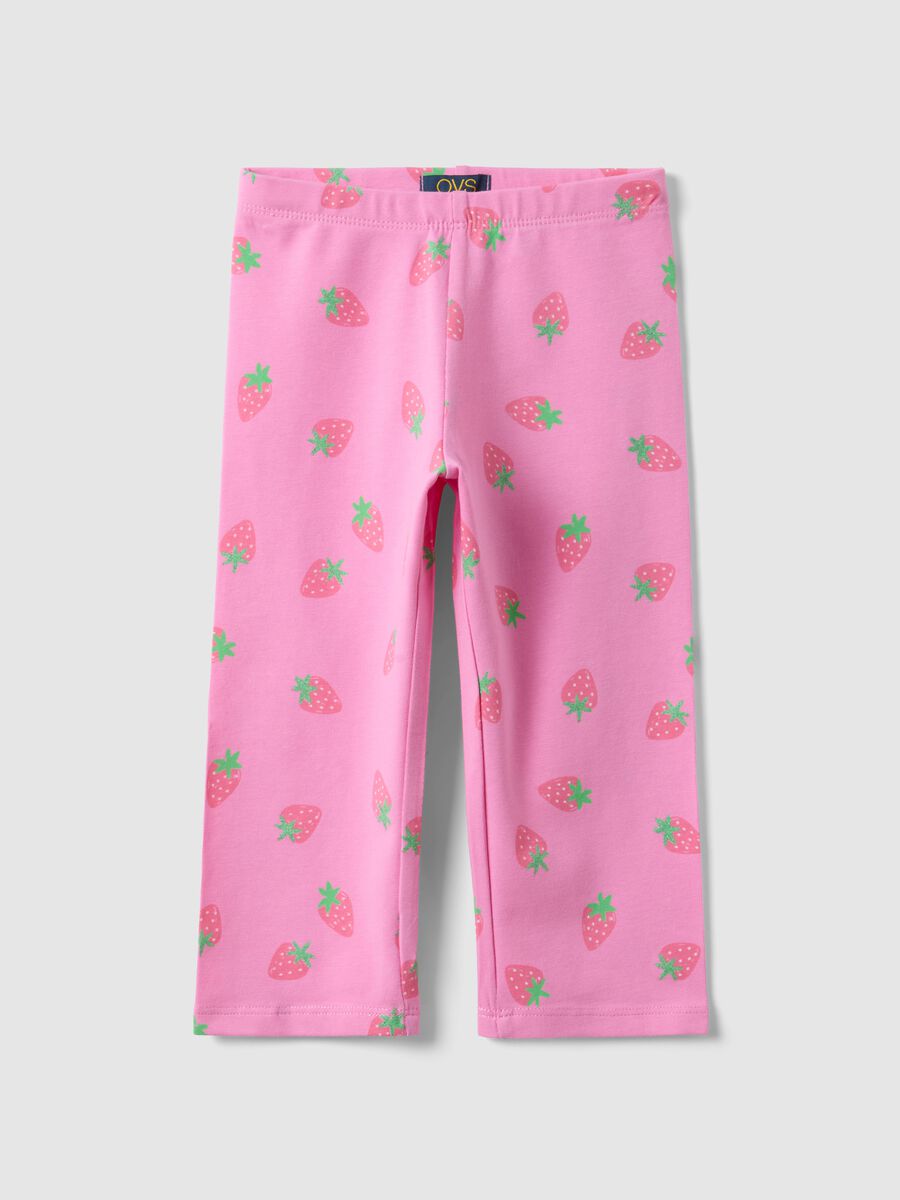 Girls' Stretch Organic Cotton Pink Skinny Leggings_0