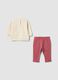 Violett-wei&szlig;es Baby-M&auml;dchen-Set aus Bio-Baumwolle mit H&auml;schen-Print_1