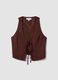 Brown viscose and linen-blend waistcoat, regular fit_4