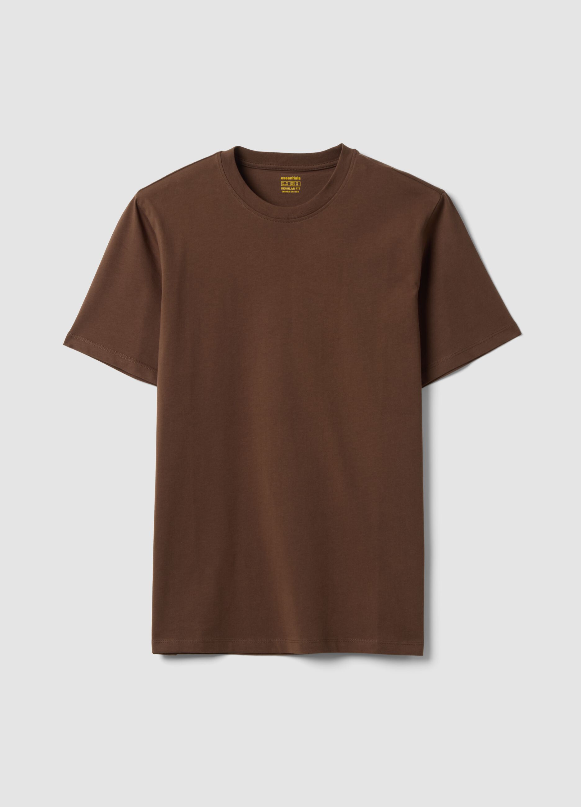 Brown regular-fit organic cotton jersey T-shirt