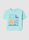 Blue pure cotton oversized fit toddler T-shirt with print_0