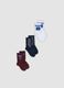 3-pack of multicolour short socks in organic stretch cotton for boys_0