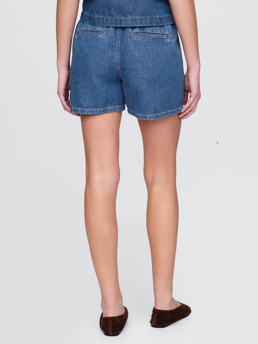 Denim shorts with elastic waistband_2