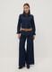 Dark blue slim-fit stretch cotton denim shirt_1