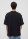 T-shirt noir en pur coton avec imprim&eacute; New York Knicks_3