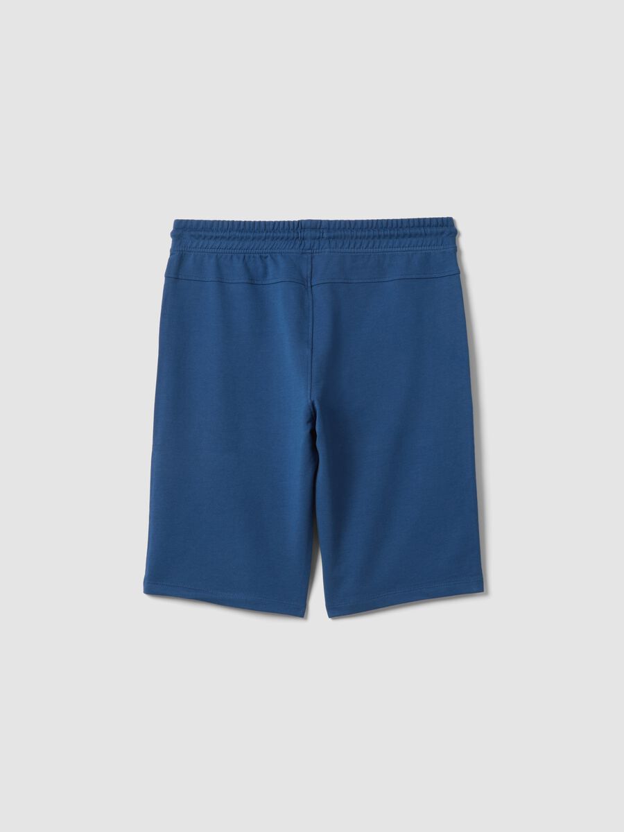 Boys' Regular Fit Blue Pure Cotton Shorts_1