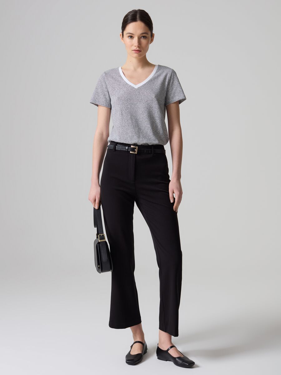Contemporary City flare-fit crop trousers_0