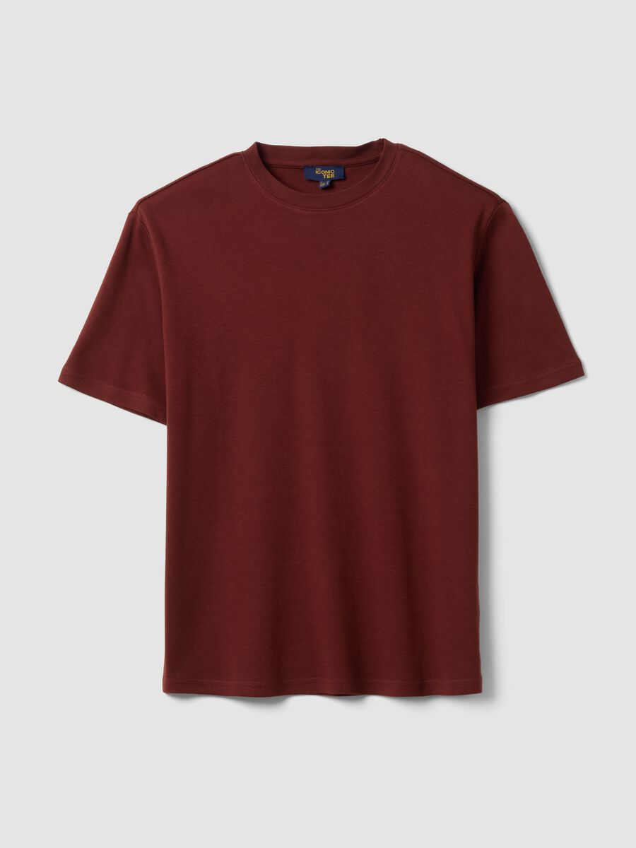 Rotes T-Shirt aus reiner Baumwolle mit kurzen &Auml;rmeln, Relaxed Fit_0