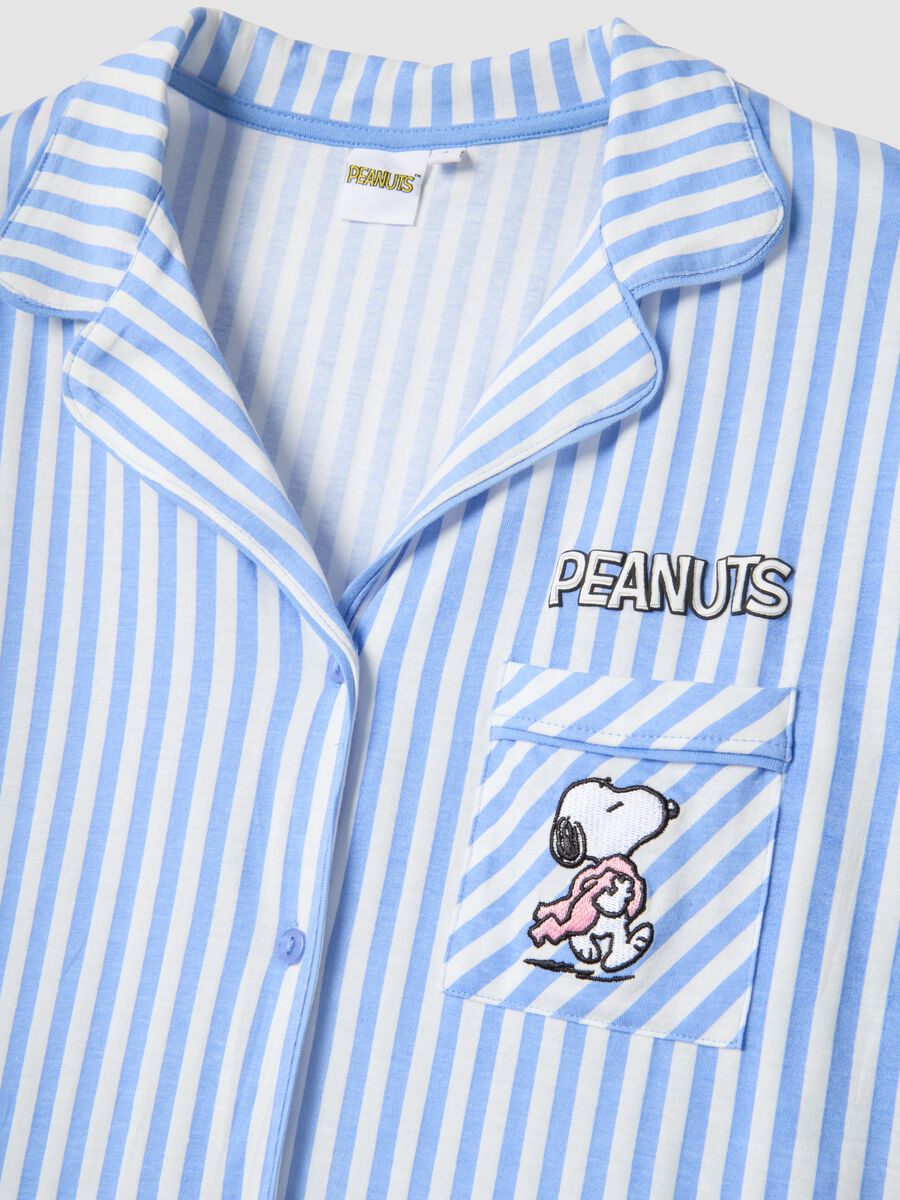 Oversized multicolor striped pure cotton shirt Peanuts_5