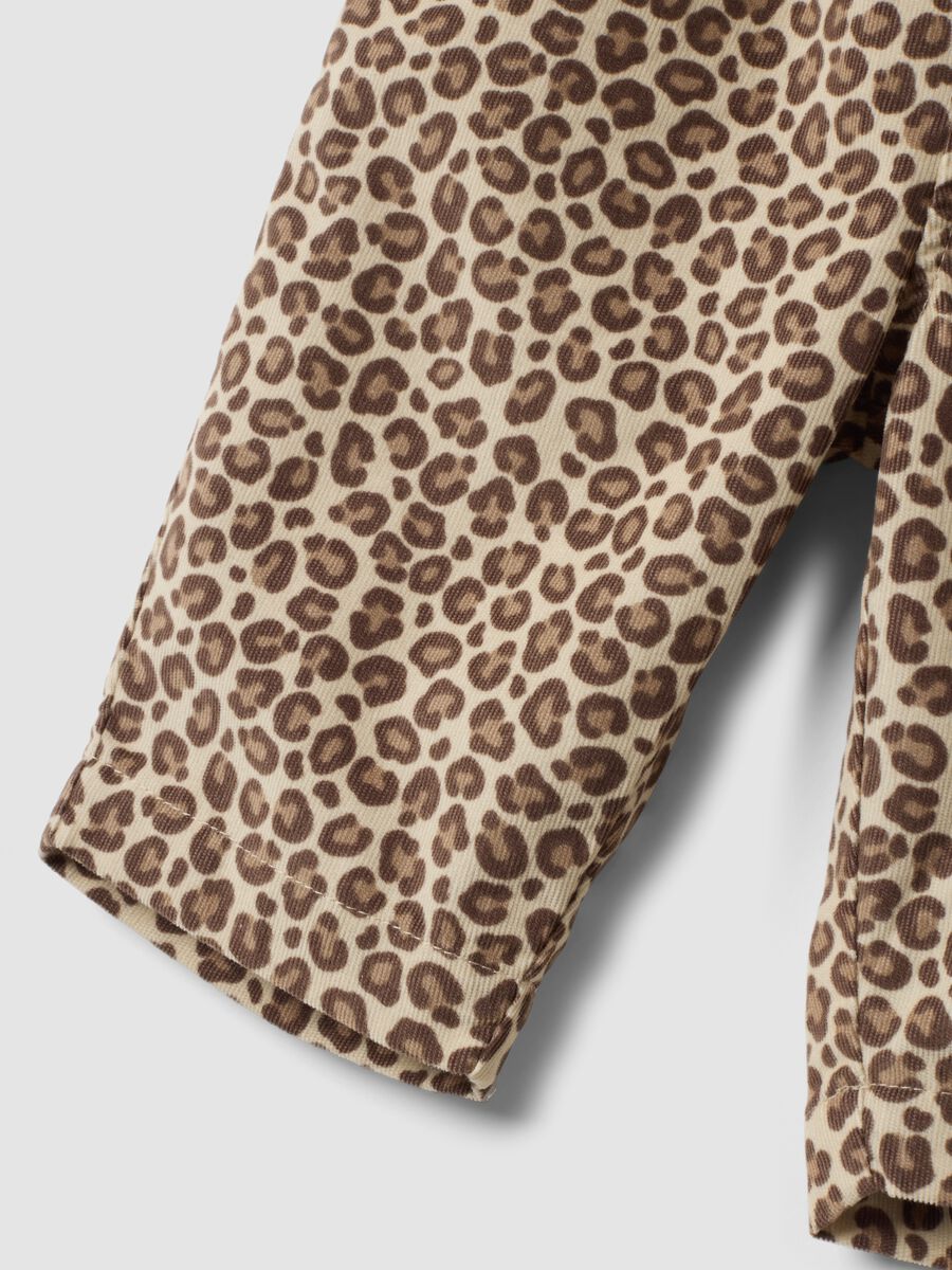 Pantalon marron &agrave; imprim&eacute; animal en m&eacute;lange coton et lyocell pour b&eacute;b&eacute; fille_3