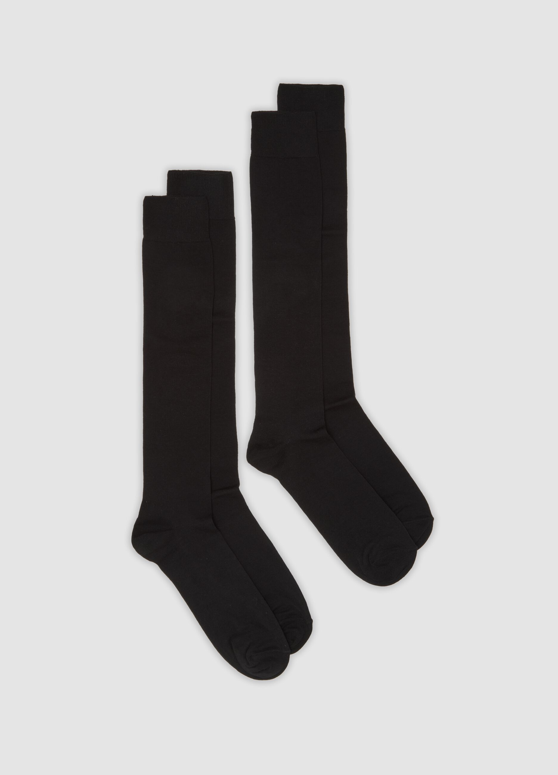 Bipack di calze lunghe nere in cotone elasticizzato