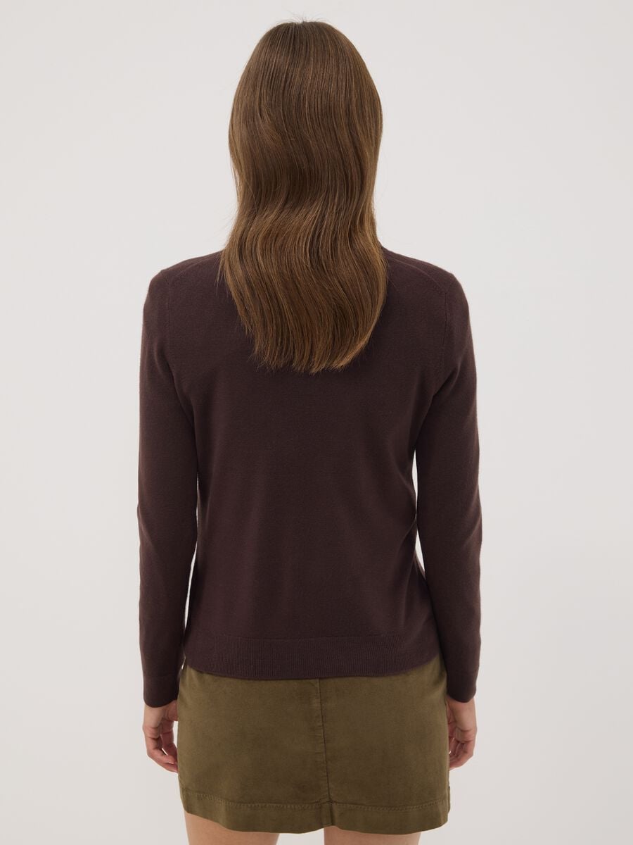 Brown crew-neck long-sleeve regular-fit top_3