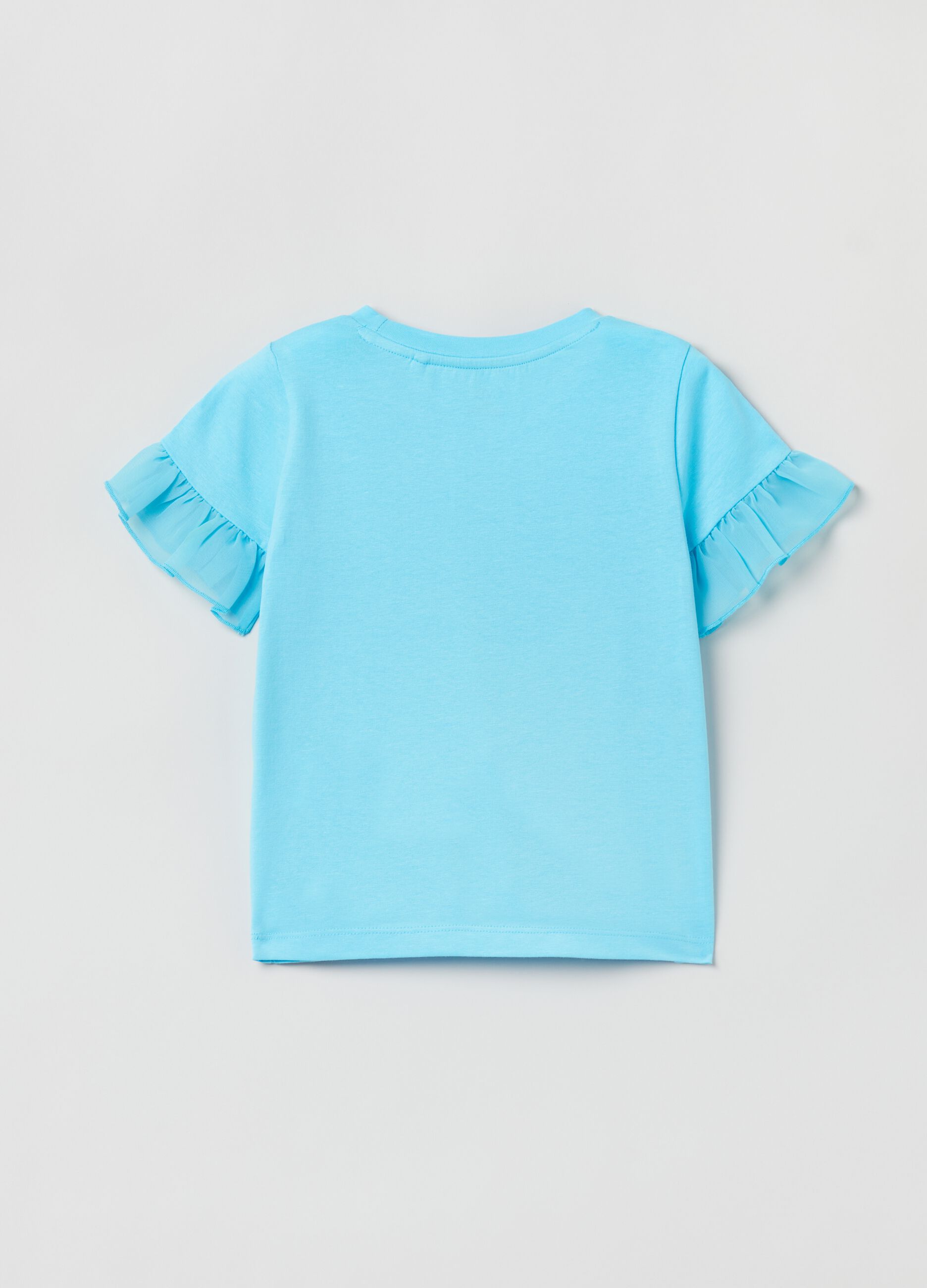 T-shirt with voile application