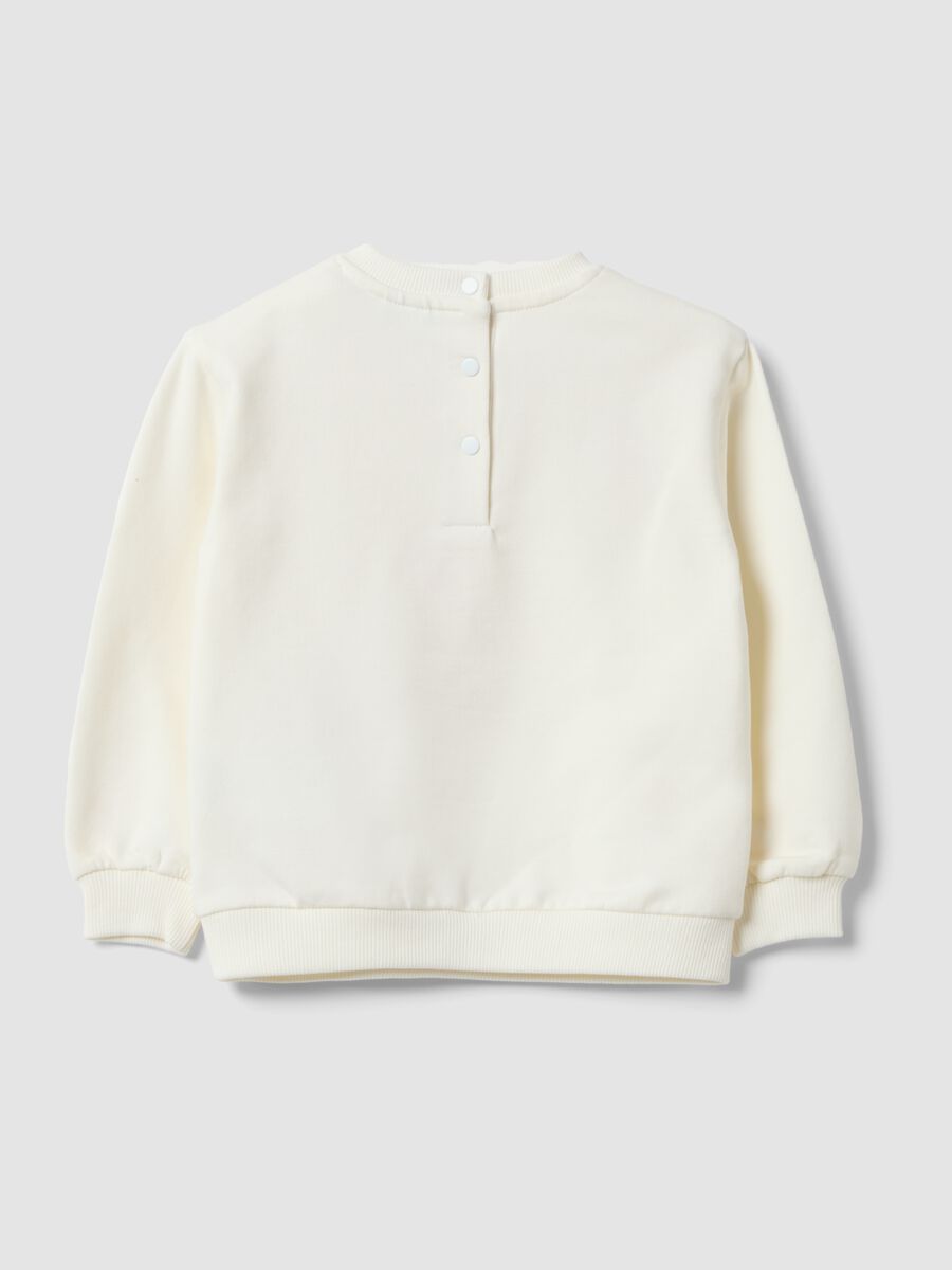 Weisses Sweatshirt aus Stretch-Baumwolle mit Stickerei f&uuml;r Baby-M&auml;dchen, Regular Fit_1