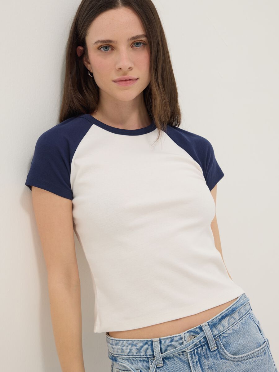 Multicolor T-Shirt aus reiner Baumwolle im Regular Fit_0