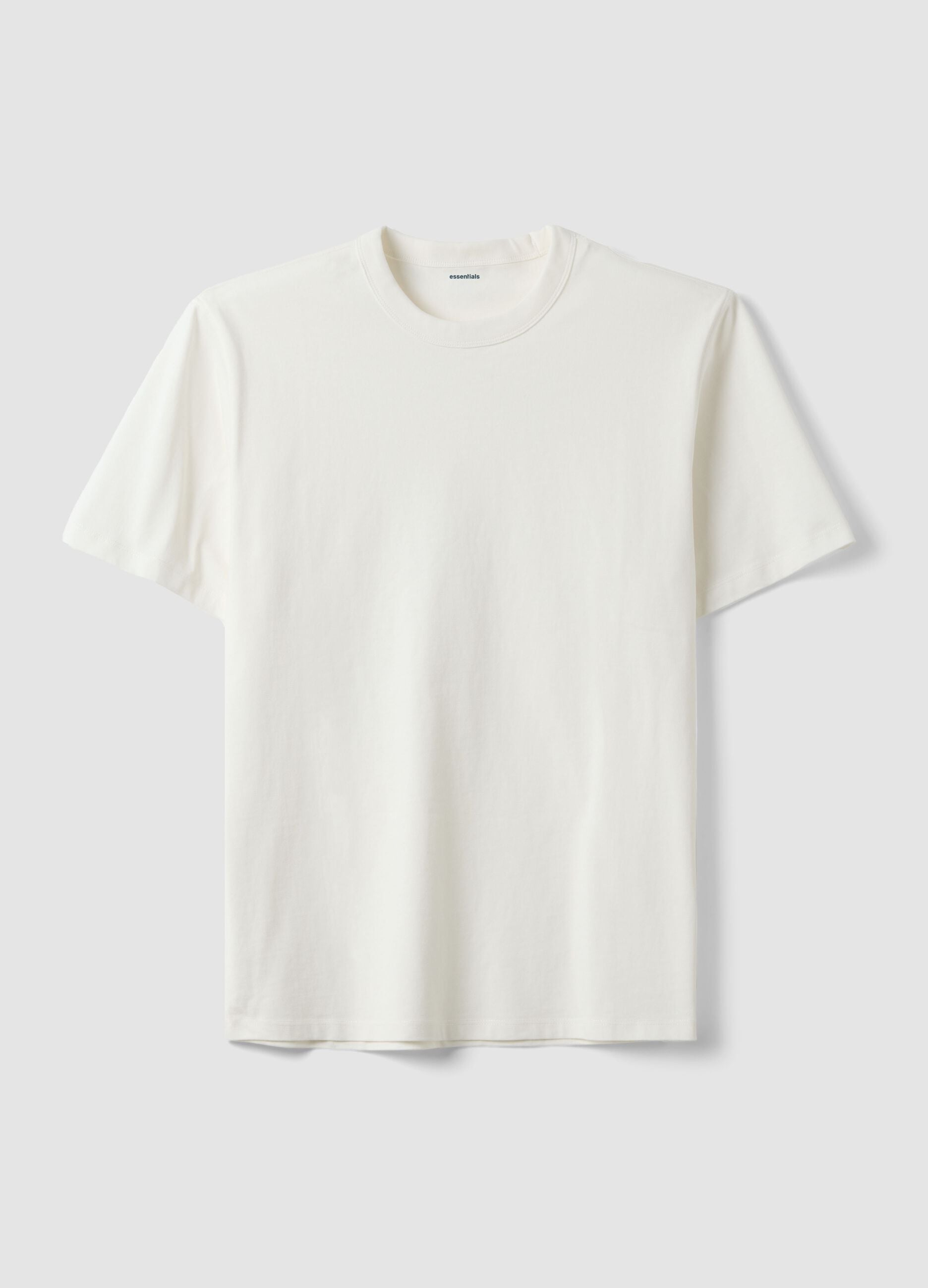 &Lambda;&epsilon;&upsilon;&kappa;ό T-shirt &alpha;&pi;ό 100% &beta;&alpha;&mu;&beta;ά&kappa;&iota; &mu;&epsilon; &sigma;&tau;&rho;&omicron;&gamma;&gamma;&upsilon;&lambda;ή &lambda;&alpha;&iota;&mu;ό&kappa;&omicron;&psi;&eta;, relaxed &epsilon;&phi;&alpha;&rho;&mu;&omicron;&gamma;ή