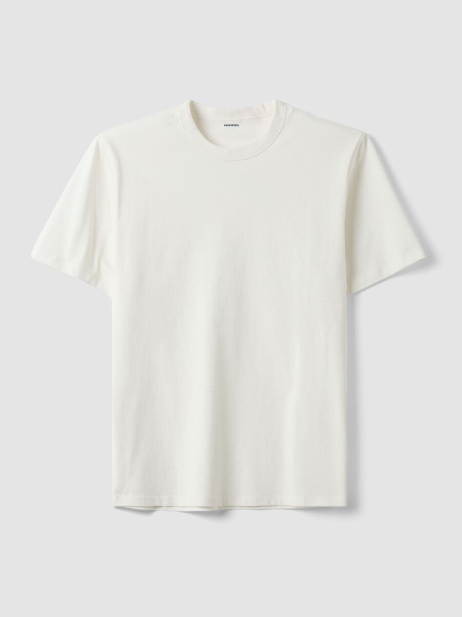 &Lambda;&epsilon;&upsilon;&kappa;ό T-shirt &alpha;&pi;ό 100% &beta;&alpha;&mu;&beta;ά&kappa;&iota; &mu;&epsilon; &sigma;&tau;&rho;&omicron;&gamma;&gamma;&upsilon;&lambda;ή &lambda;&alpha;&iota;&mu;ό&kappa;&omicron;&psi;&eta;, relaxed &epsilon;&phi;&alpha;&rho;&mu;&omicron;&gamma;ή_0