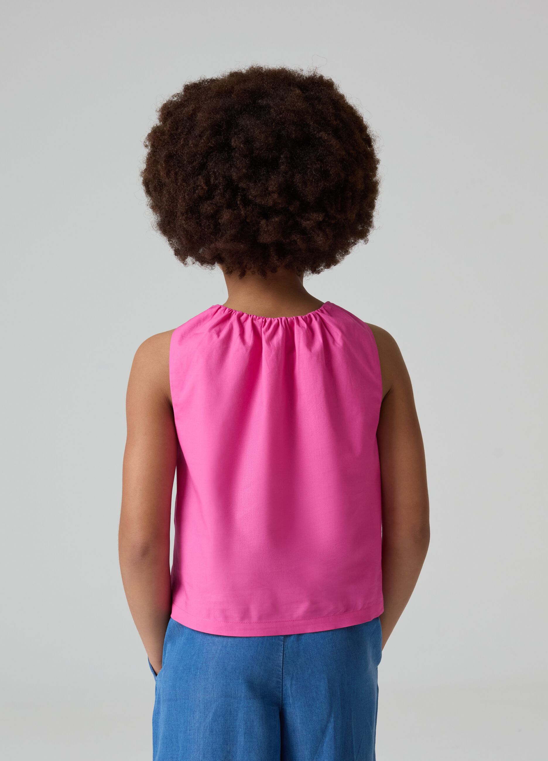 Cotton tank top with baffle