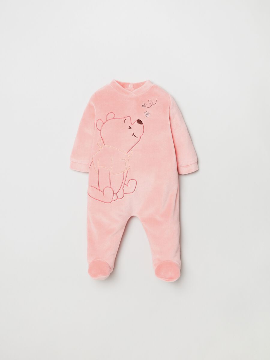 Velour onesie with Winnie the Pooh embroidery_0