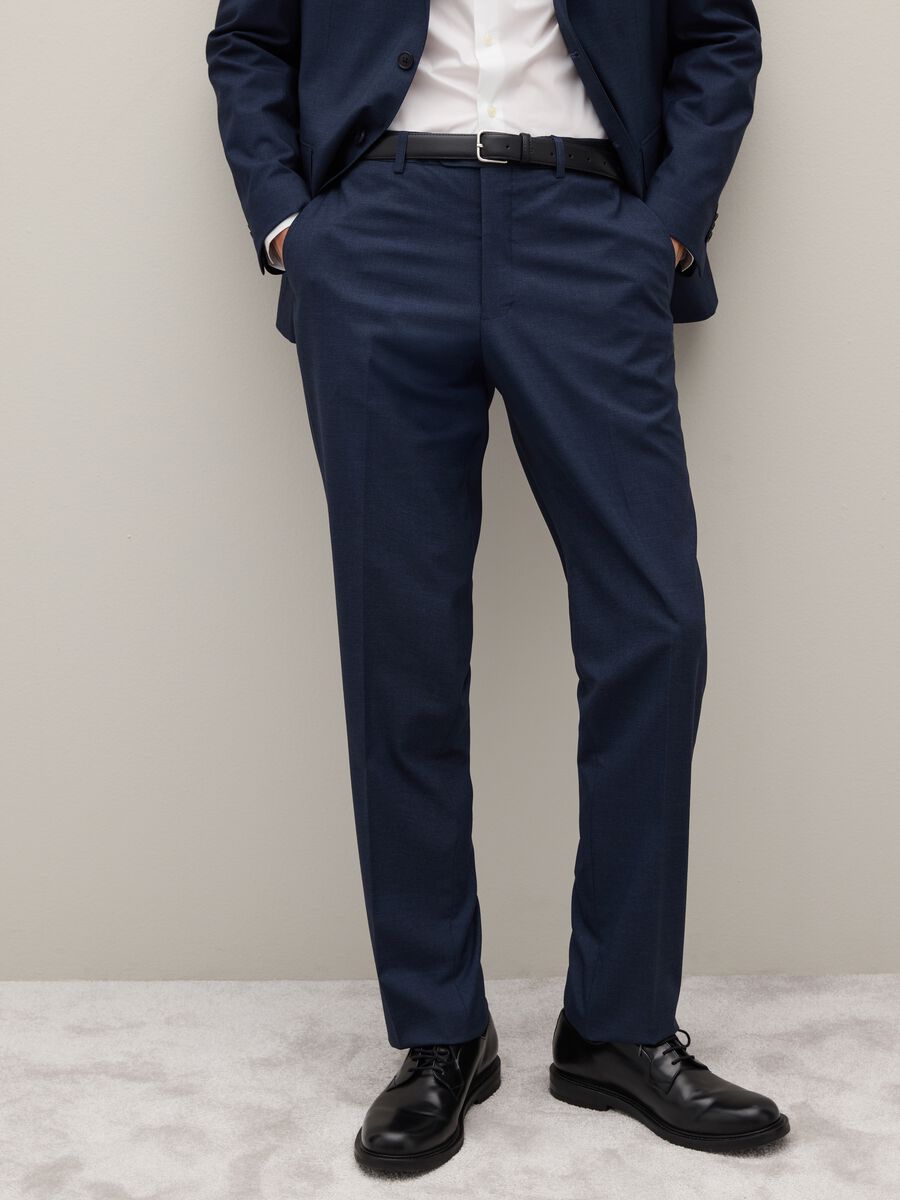 Regular fit blue viscose blend suit_3