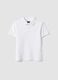 Stretch cotton white polo shirt for kids regular fit_0