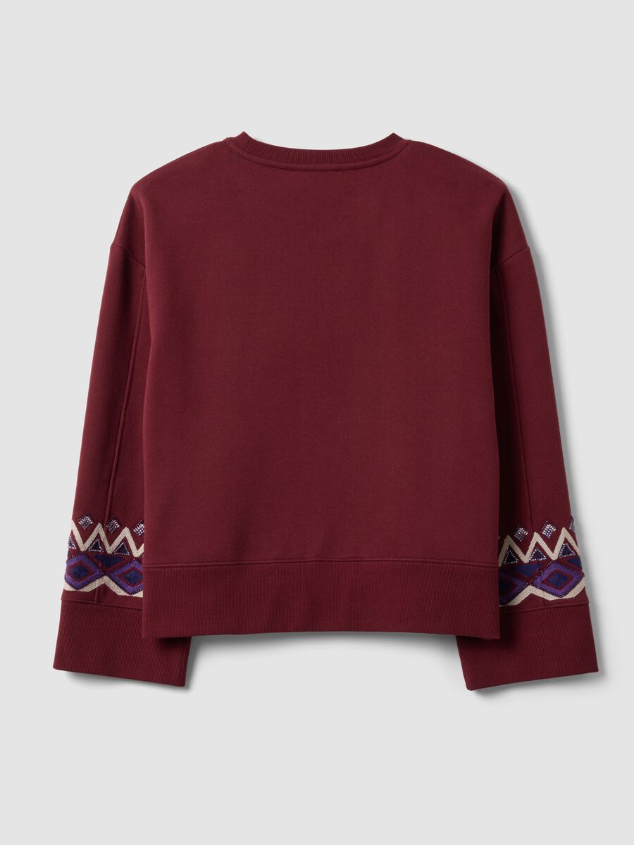 Felpa rossa in misto cotone con fantasia regular fit_6