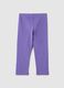 M&auml;dchen violette stretch Baumwollleggings slim fit mit Stern_1